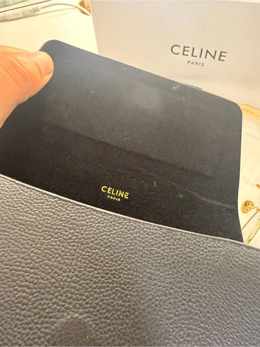 Celine Gold Metal Frame Women's Eyeglasses with Black Temple Tips
